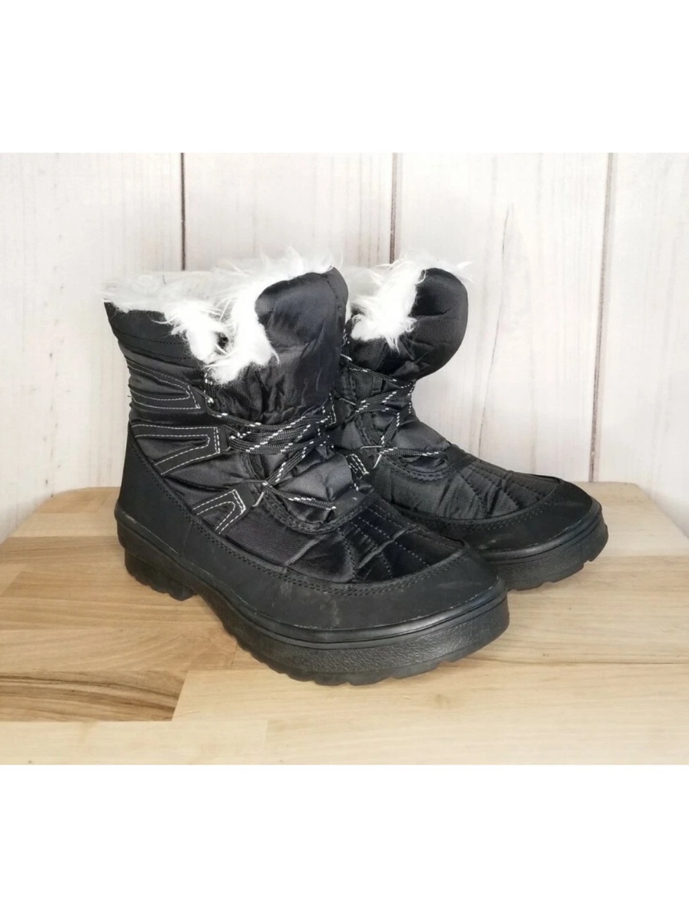 Ozark Trail Faux Fur Cold Weather Boots Black Women’s Size 9